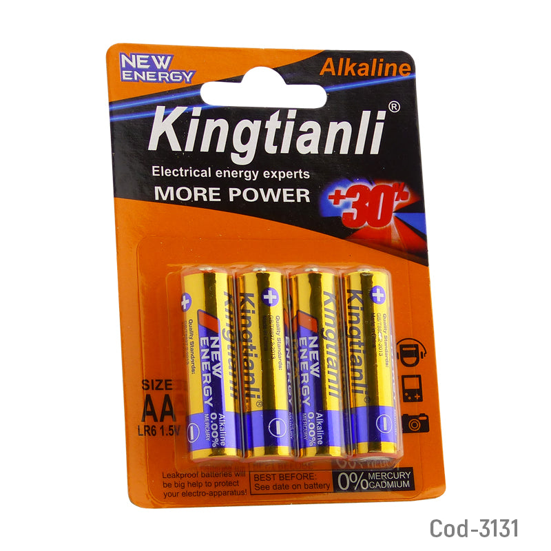 PILHAS ALKALINAS KINGTIANLI AA LR6 1.5V / 4 PACK