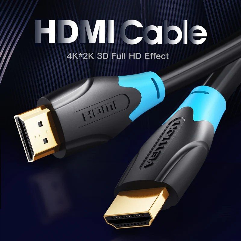 CABO HDMI 2.0 4K Vention AACBE/ HDMI Macho - HDMI Macho/ 75cm/ PRETO