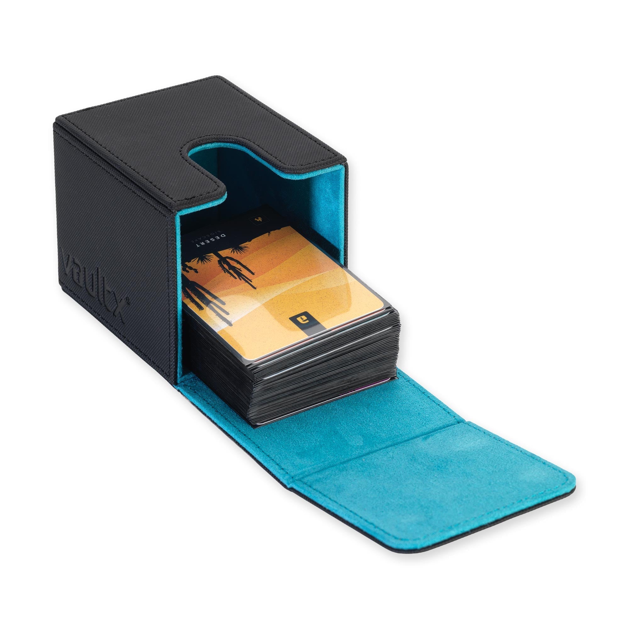 Vault X Exo-Tec® Toploading Deck Box 80+ - Black / Electric Blue