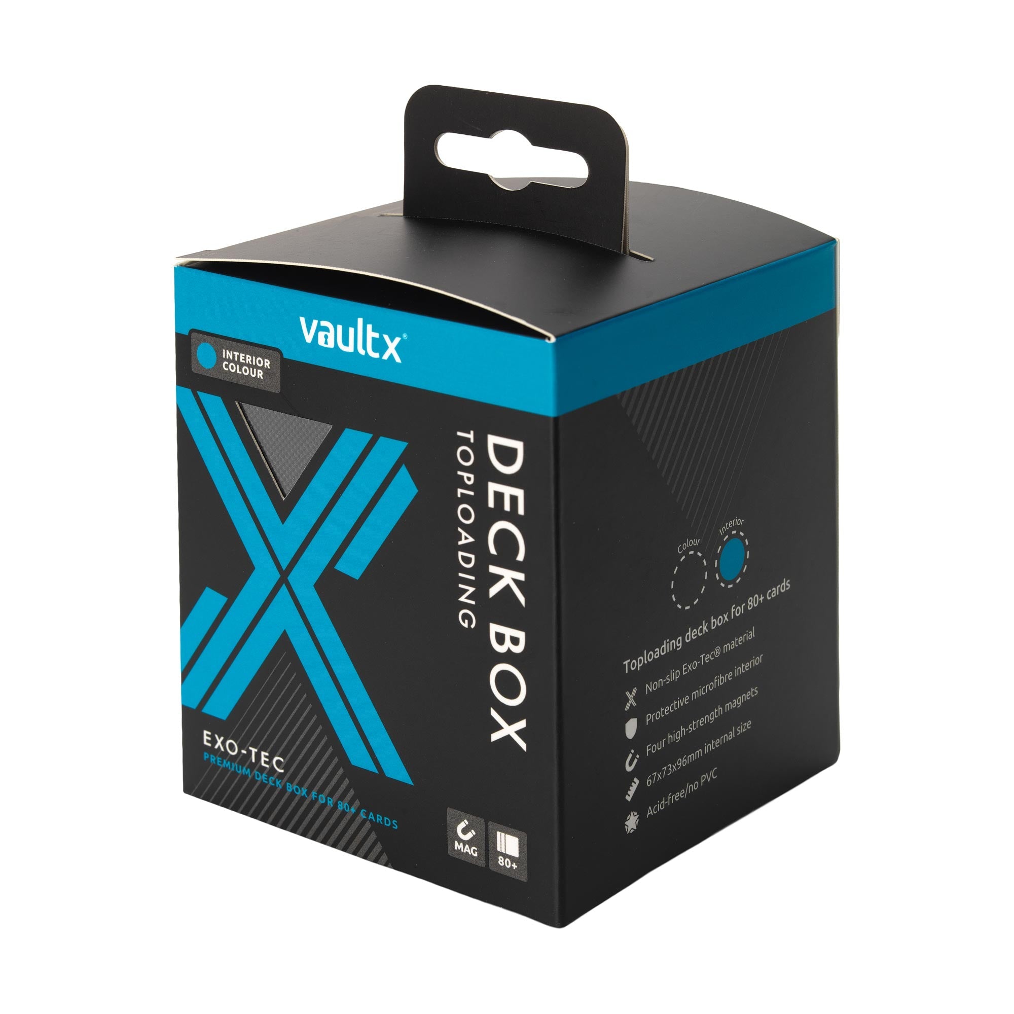 Vault X Exo-Tec® Toploading Deck Box 80+ - Black / Electric Blue