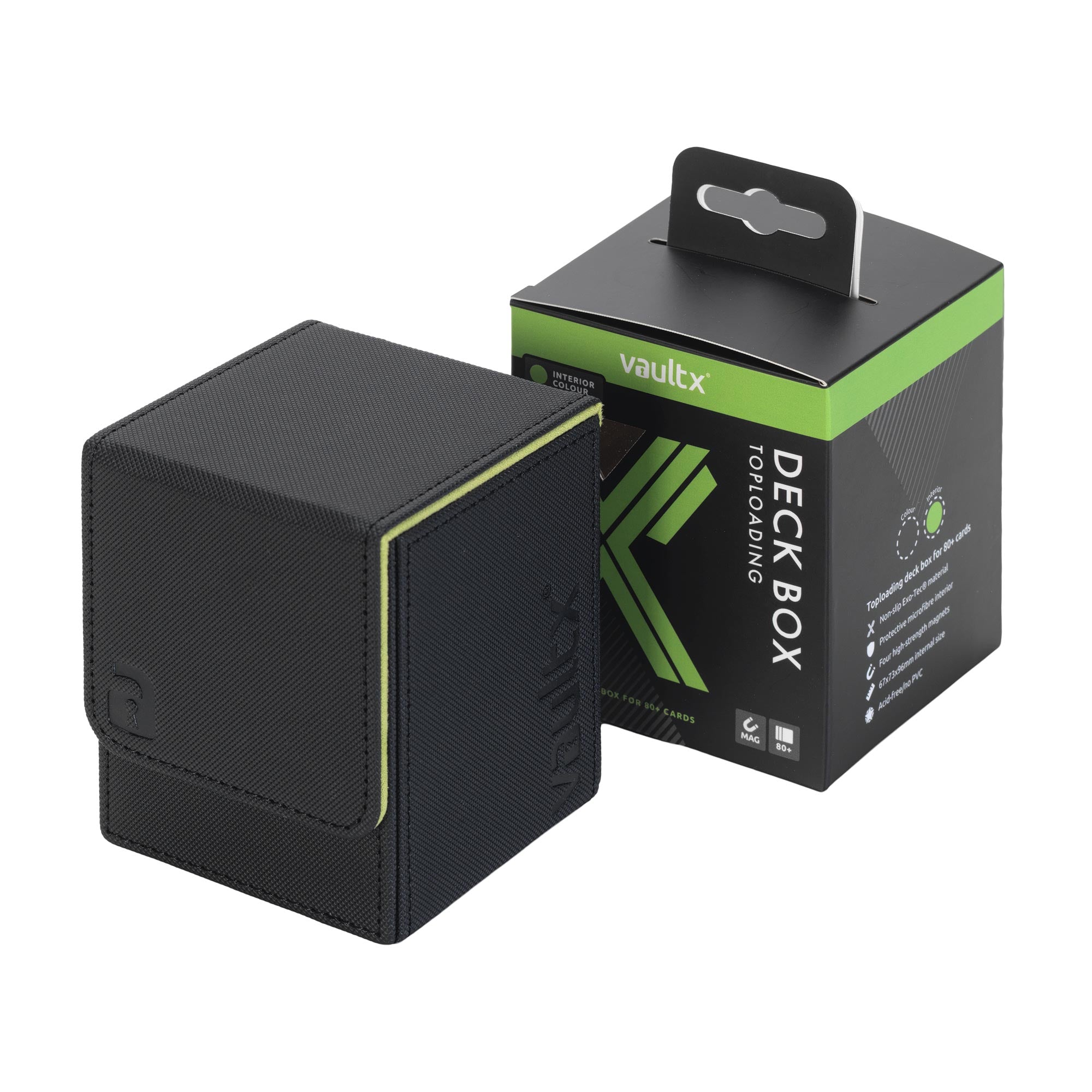Vault X Exo-Tec® Toploading Deck Box 80+ - Black / Electric Green