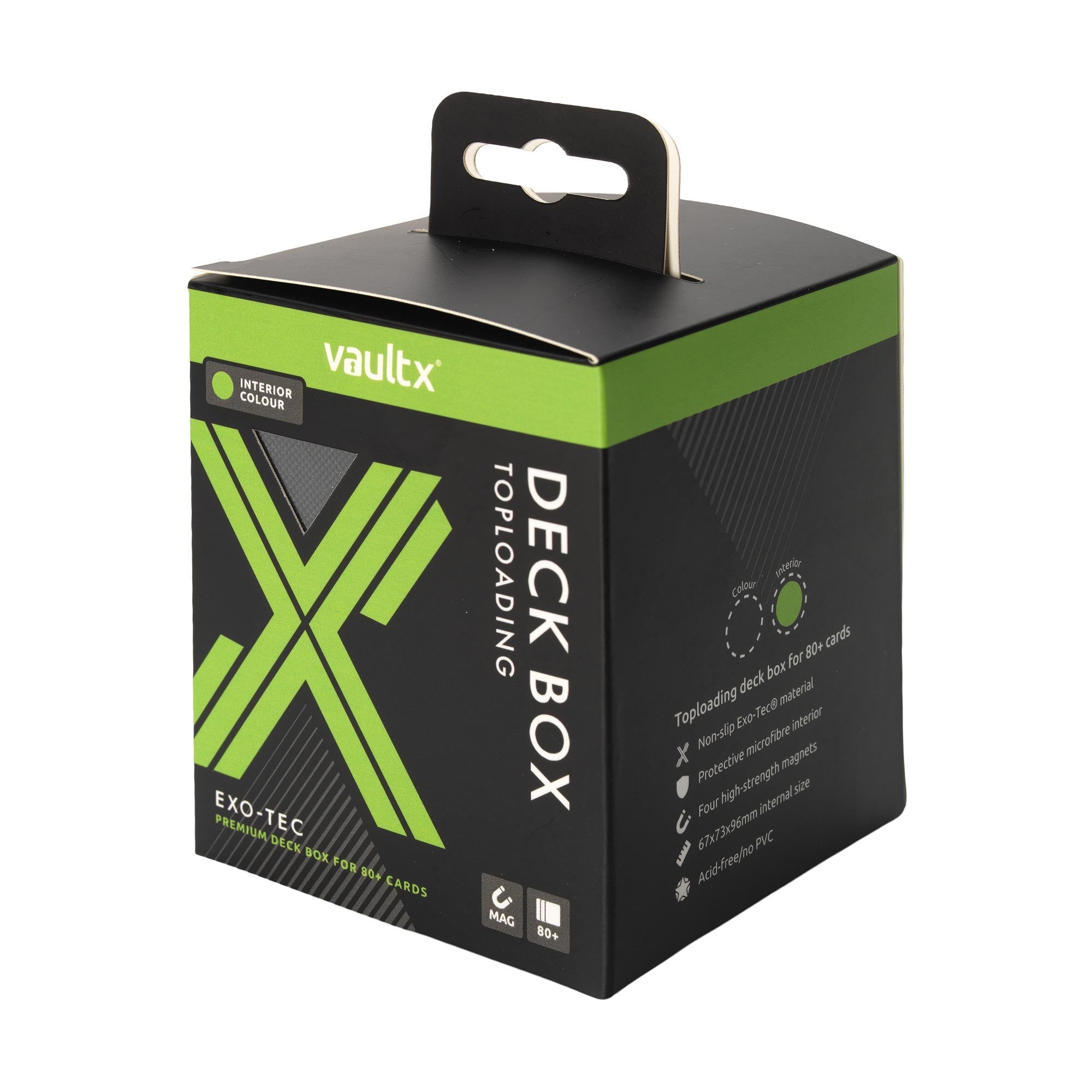 Vault X Exo-Tec® Toploading Deck Box 80+ - Black / Electric Green
