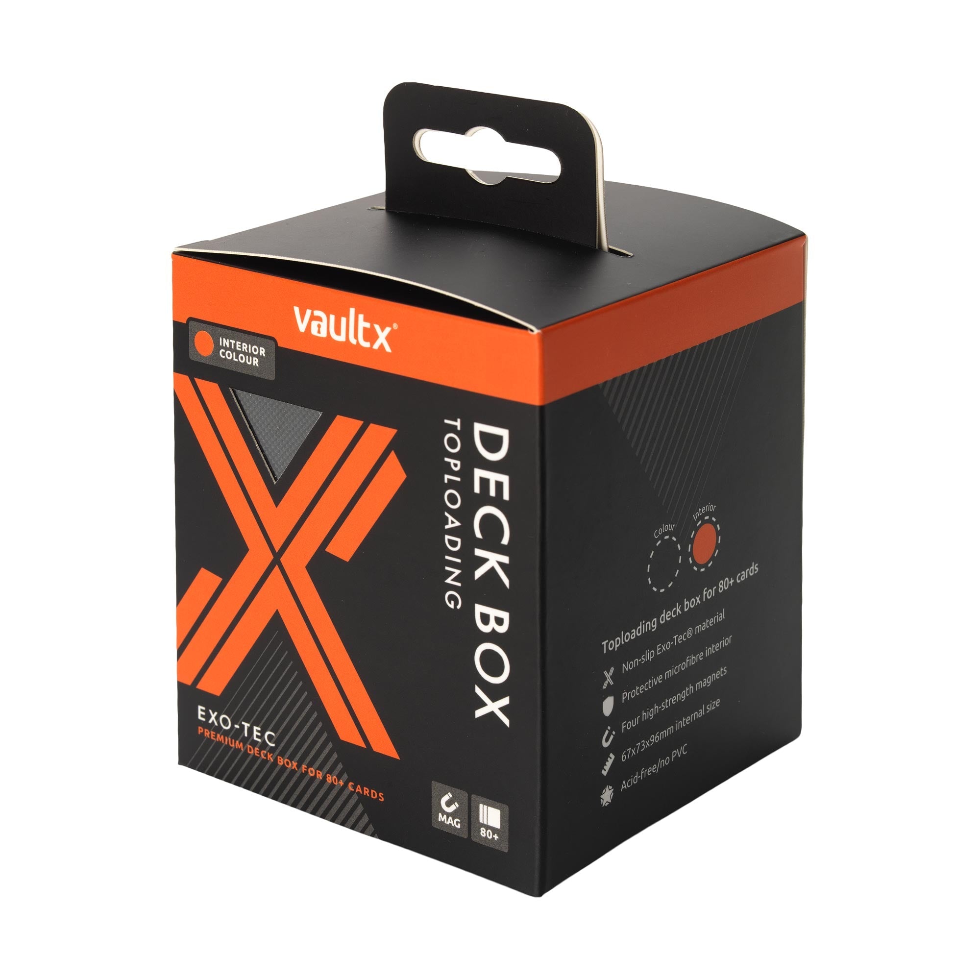 Vault X Exo-Tec® Toploading Deck Box 80+ - Black / Electric Orange