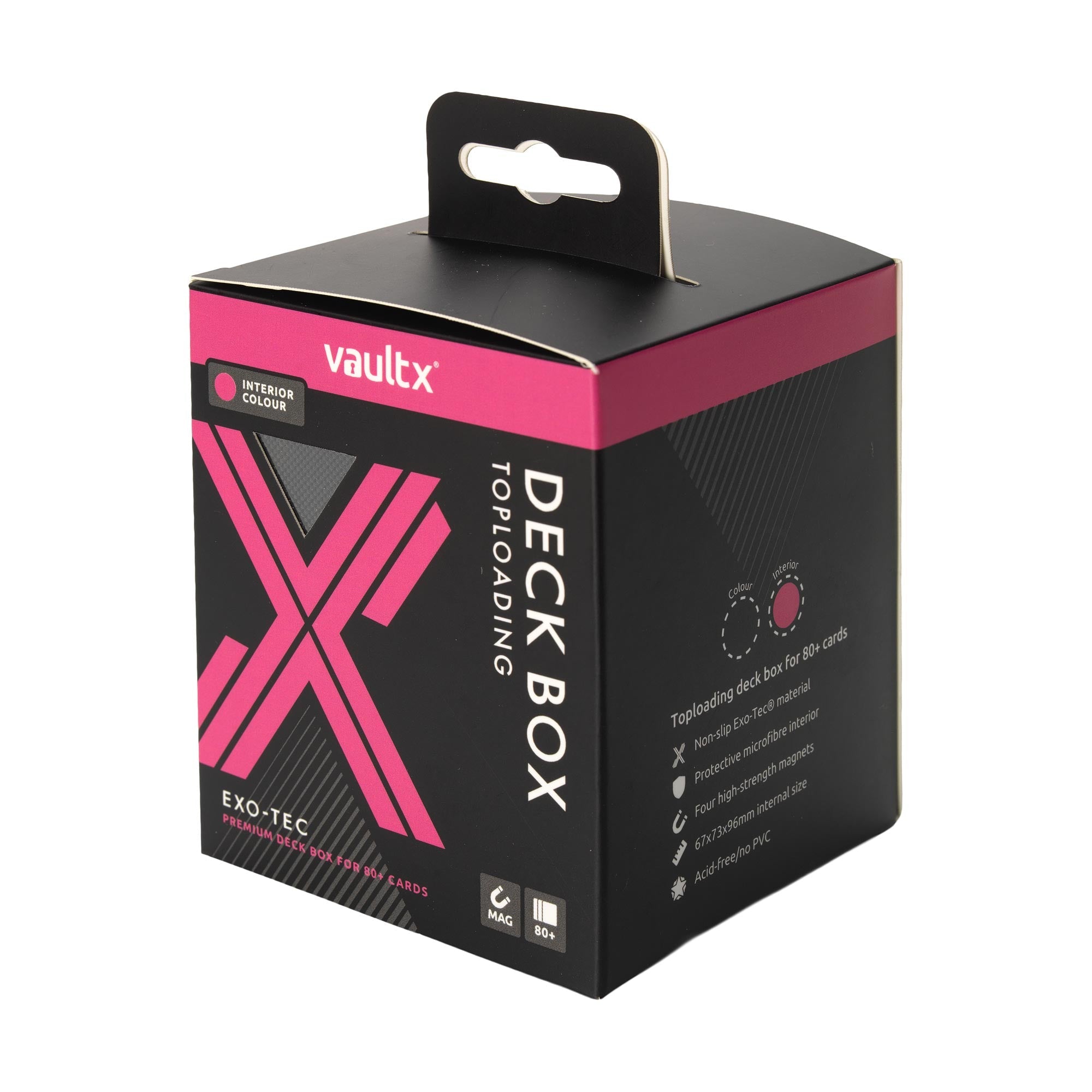 Vault X Exo-Tec® Toploading Deck Box 80+ - Black / Electric Pink