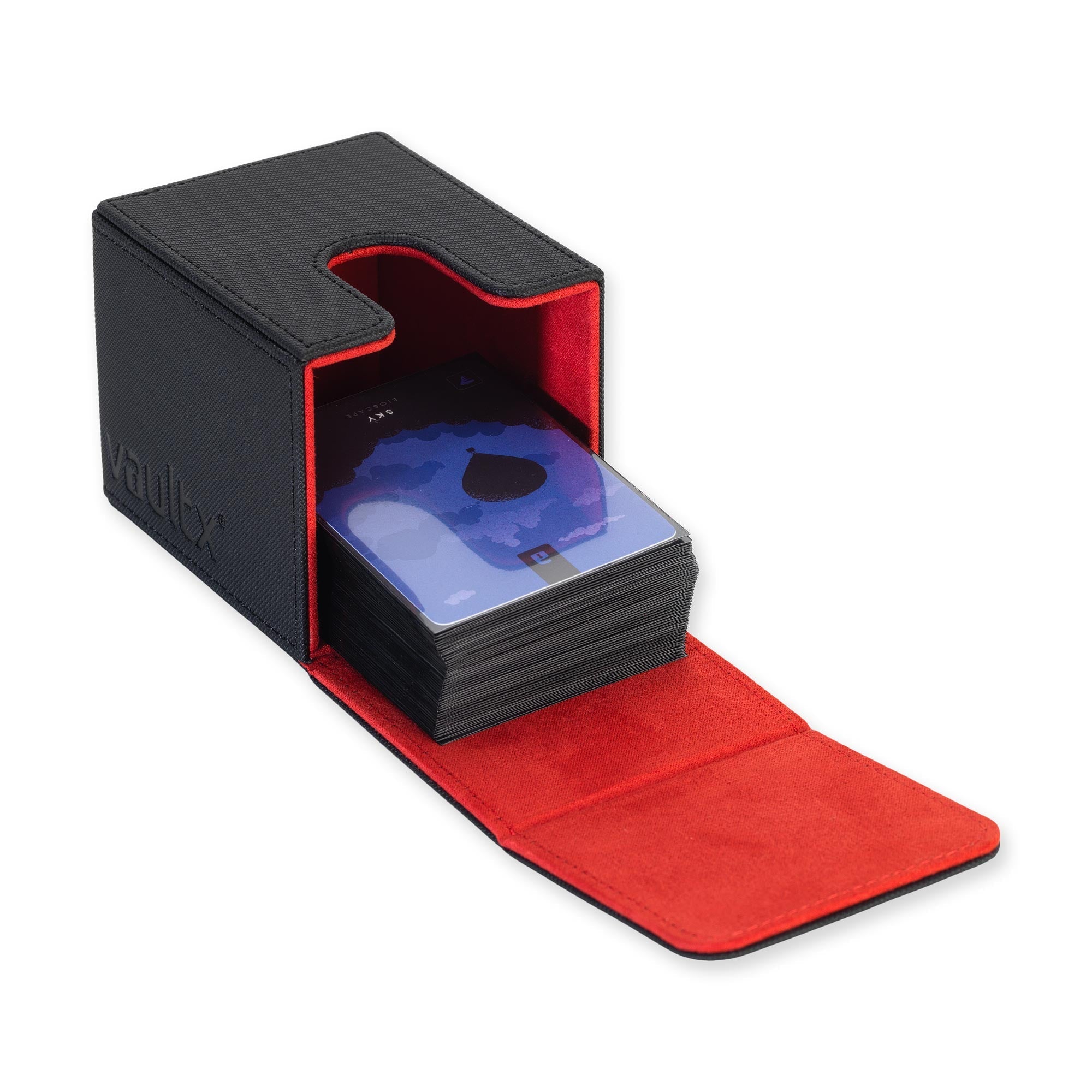 Vault X Exo-Tec® Toploading Deck Box 80+ - Black / Electric Red