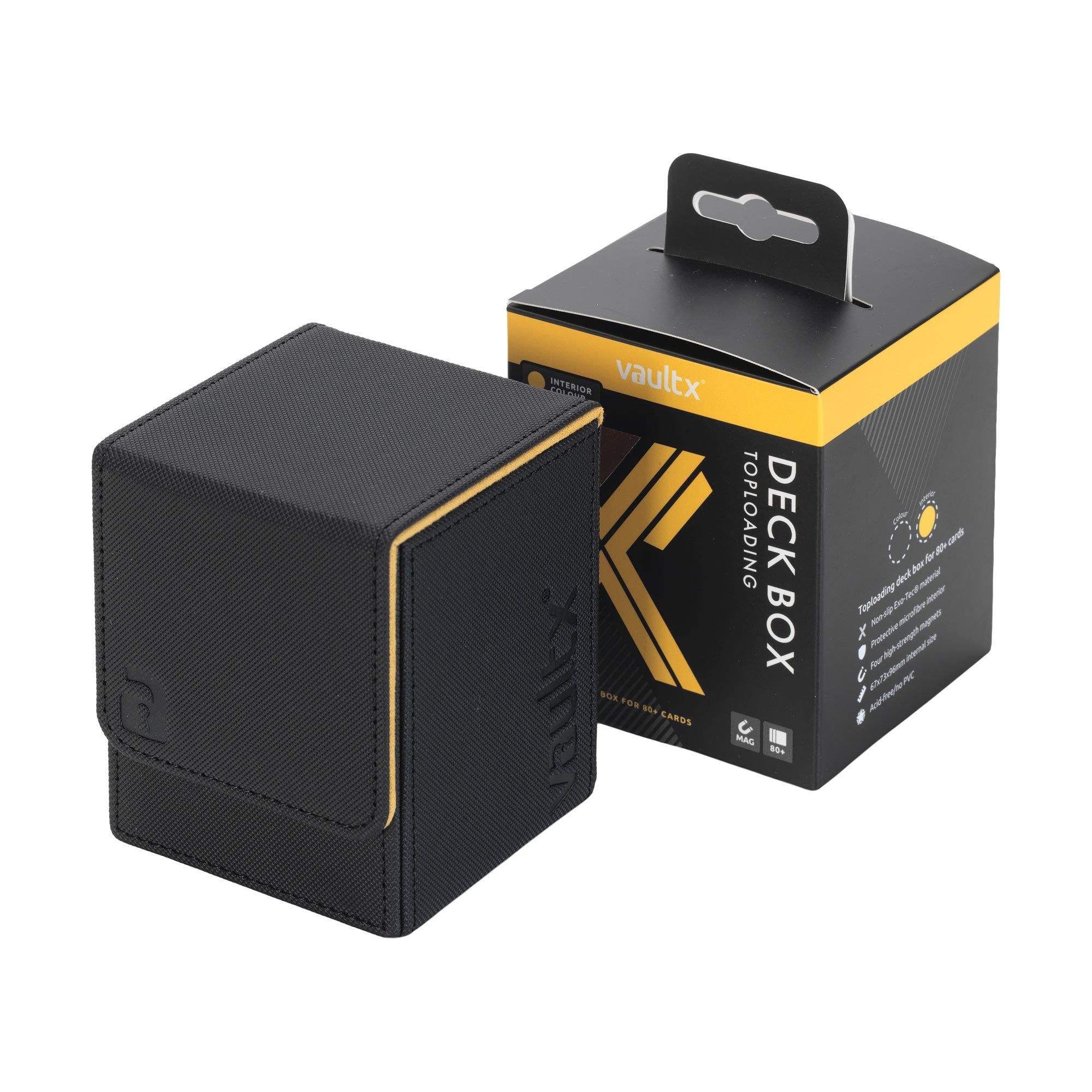 Vault X Exo-Tec® Toploading Deck Box 80+ - Black / Electric Yellow