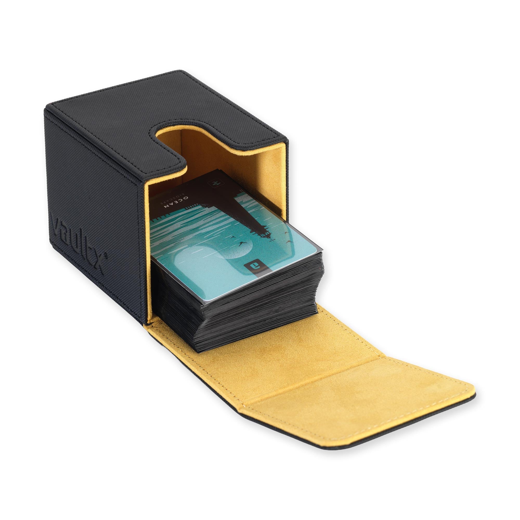 Vault X Exo-Tec® Toploading Deck Box 80+ - Black / Electric Yellow