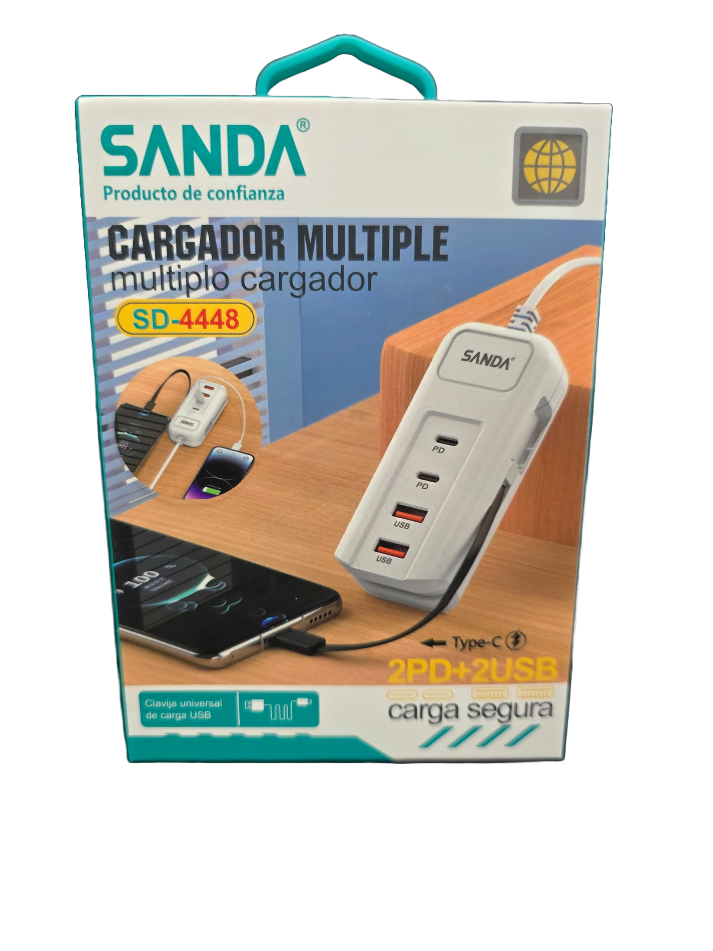 Carregador Multiplo 2PD+2USB Sanda SD-4448