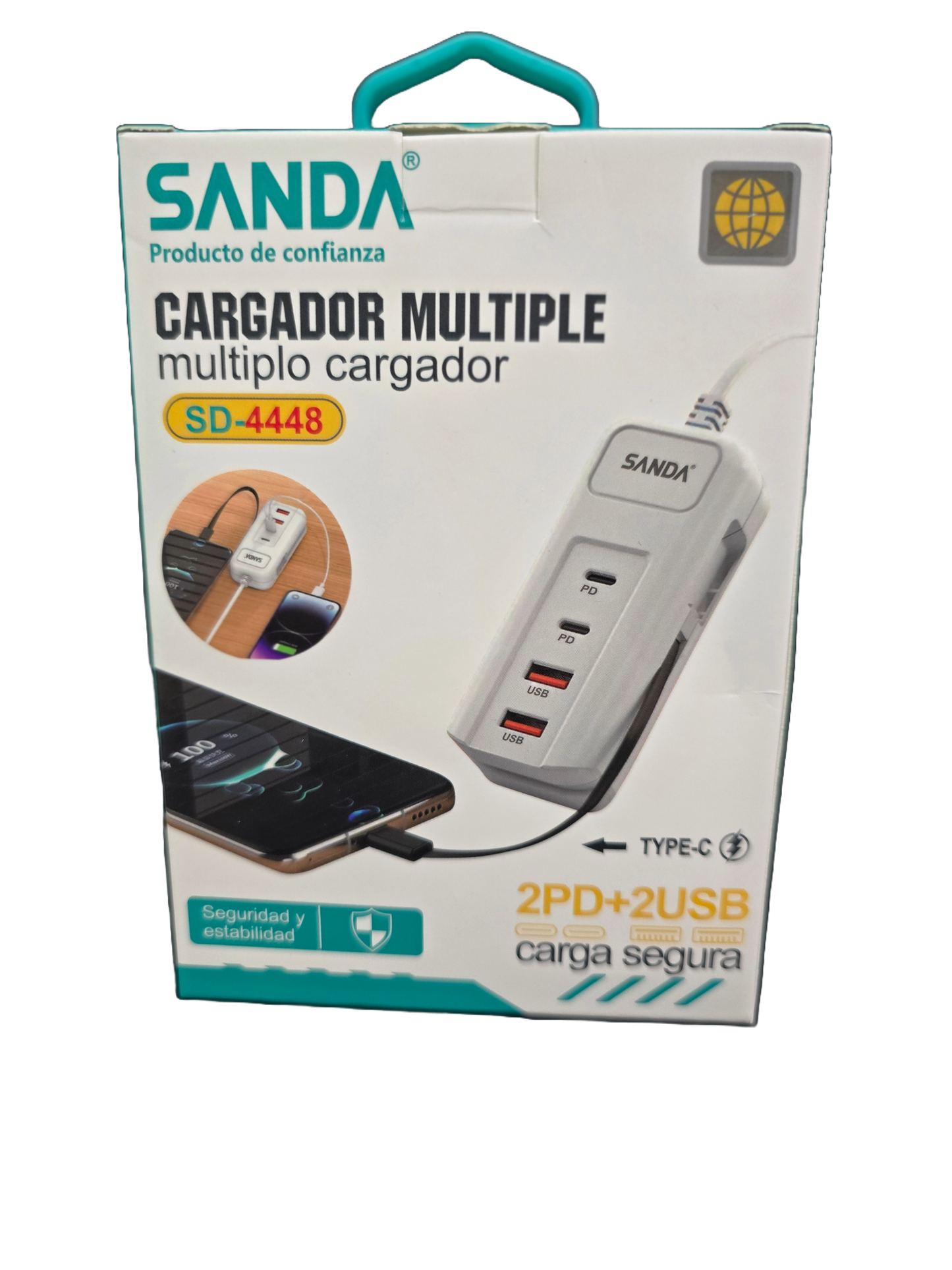 Carregador Multiplo 2PD+2USB Sanda SD-4448