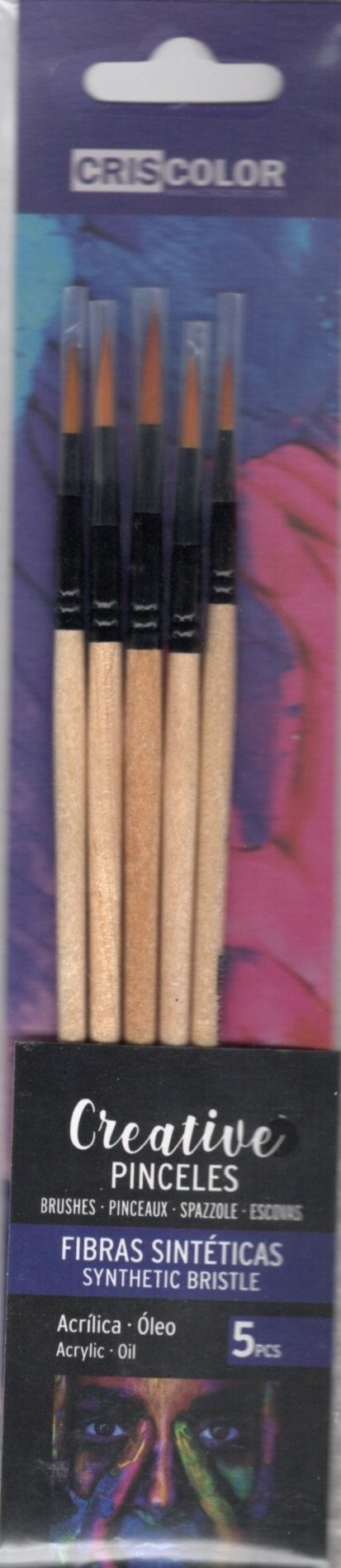 5PCS Brushes Set #2/#4#6//#8/#10 (acrylic & oil) 41845 CRISCOLOR