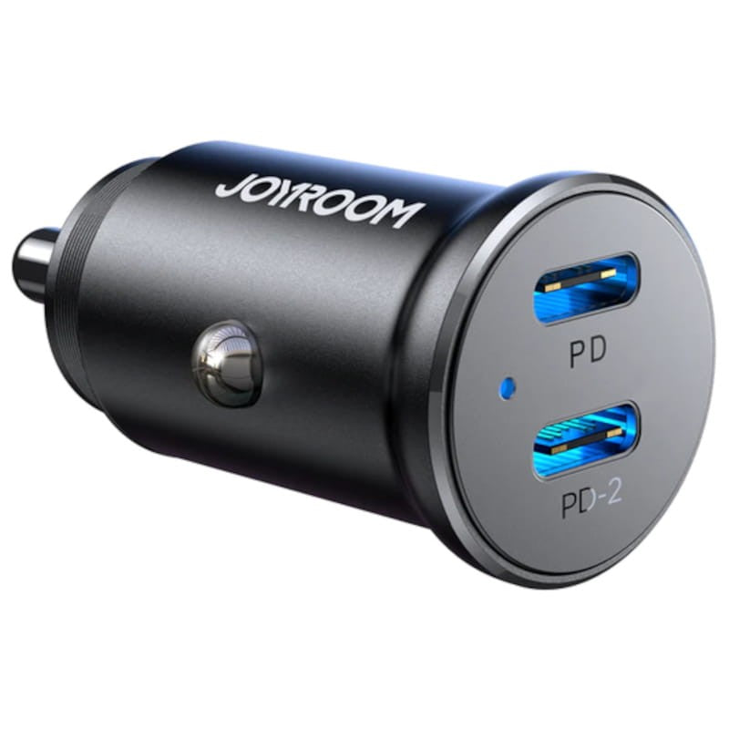 Joyroom JR-CCN06 Dual USB-C Mini Metal Carregador de isqueiro - NOVO