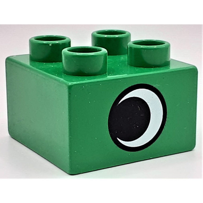 LEGO DUPLO Brick 2 x 2 green with Eye - USADO