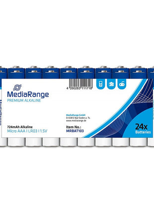 Pilhas alcalinas MediaRange Premium, Micro AAA|LR03|1.5V, Pacote 24 - NOVO