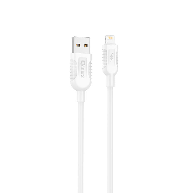 Qcharx Athens Cabo USB a Lightning 3A 18W (1 m) PVC Branco - NOVO