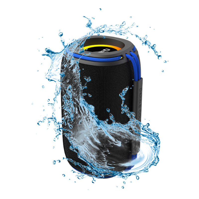 Qcharx Flow Bluetooth alto-falante 5.3 15W Negro com alça azul - NOVO