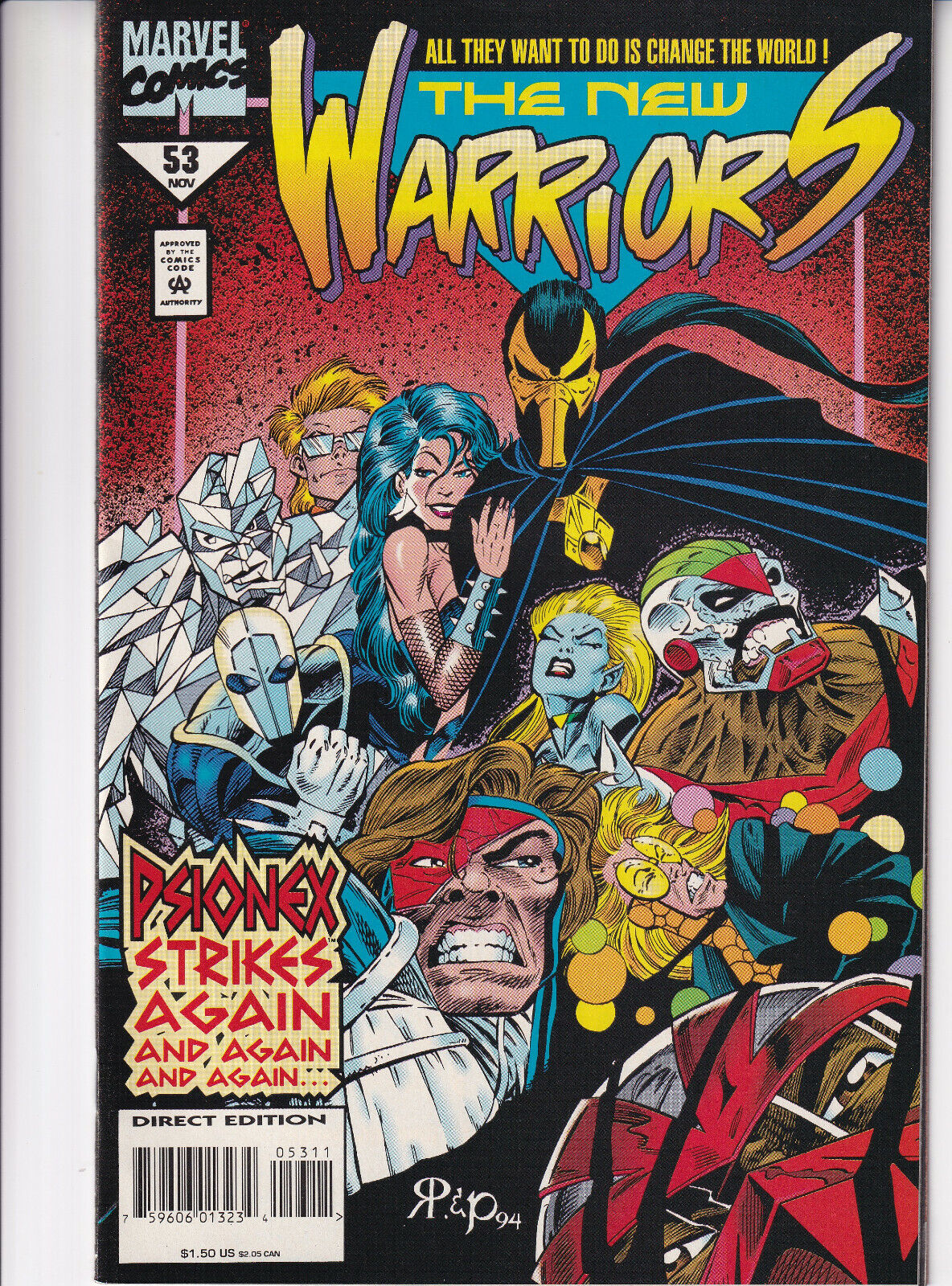 Comics NEW WARRIORS Vol. 1 #53 November 1994 – Psionex – USADO