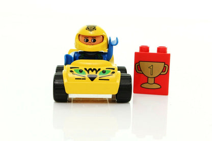 Lego Duplo Town Race Set 1404 Racing Tiger 100% complete vintage rare 2001 (NO BOX) - usado