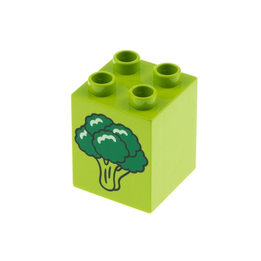 31110pr0061 Duplo Brick 2 x 2 x 2 with Broccoli Print - USADO