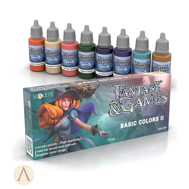 ACRYLIC PAINT SURECOLOR SCALE 75 SET: Fantasy & Games Basic Colors II (8x17mL)