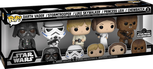 Funko Pop! Exclusieve Star Wars bundel Darth Father - Luke - Leia - Chewbacca - Stormtrooper