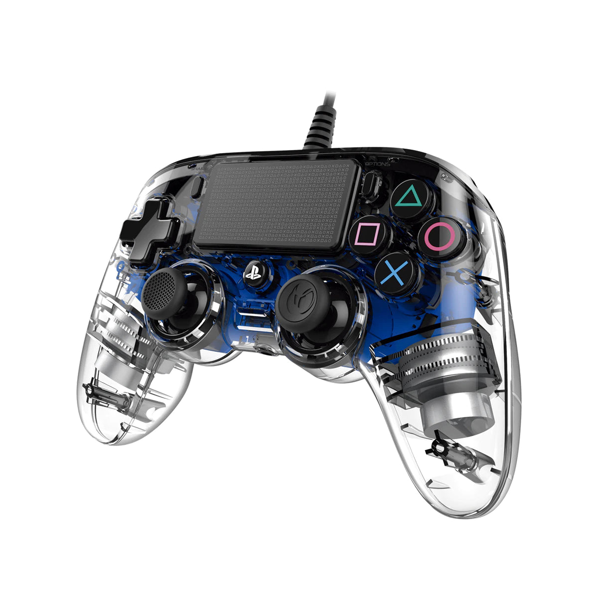 PS4 Comando Wired Compact Controller Iluminado Azul Transparente NACON SLEH 00468 - USADO