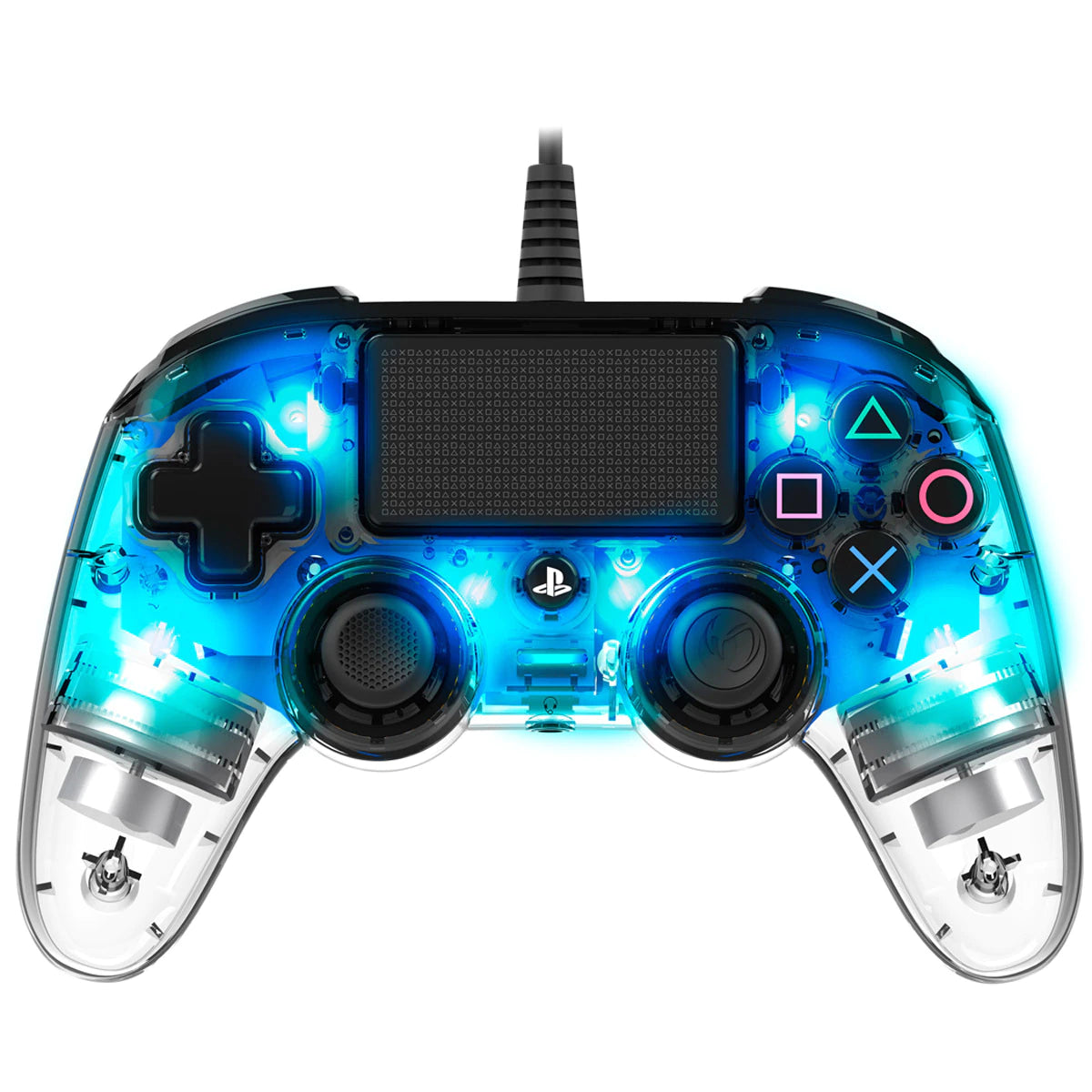 PS4 Comando Wired Compact Controller Iluminado Azul Transparente NACON SLEH 00468 - USADO