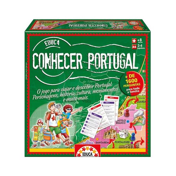 Jogo de Tabuleiro Conhecer Portugal +8 2-4 Jogadores