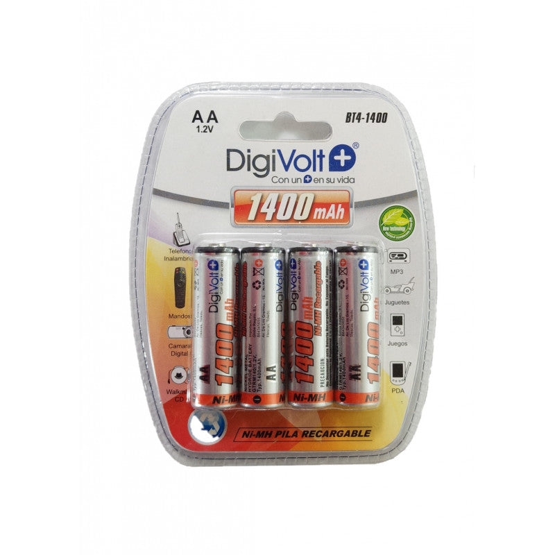 Pilhas recarregaveis AA 1.2V 4x 1400Mah Digivolt BT4-1400