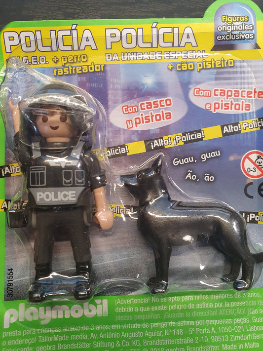Figura Playmobil Policia da unidade Especial + Cão