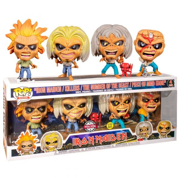 Funko POP! Rocks: Iron Maiden - Eddie Glow in the Dark Exclusive Set 4 figures