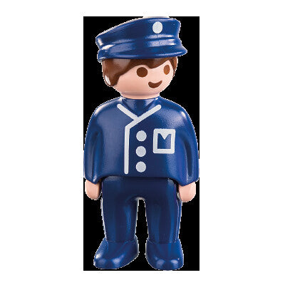 1.2.3 Playmobil 1990 Male Train conductor 60 00 0040 - USADO