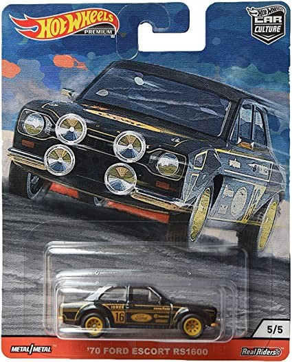 Hot Wheels 1:64 Diecast Car Culture Door Slammers - Black '70 Ford Escort RS1600 GJP80 FPY86