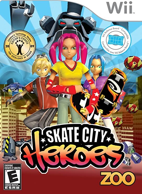 WII SKATE CITY HEROES - USADO