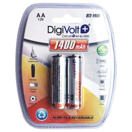 Pilhas recarregaveis AA 1.2V 2x 1400Mah Digivolt BT2-1400