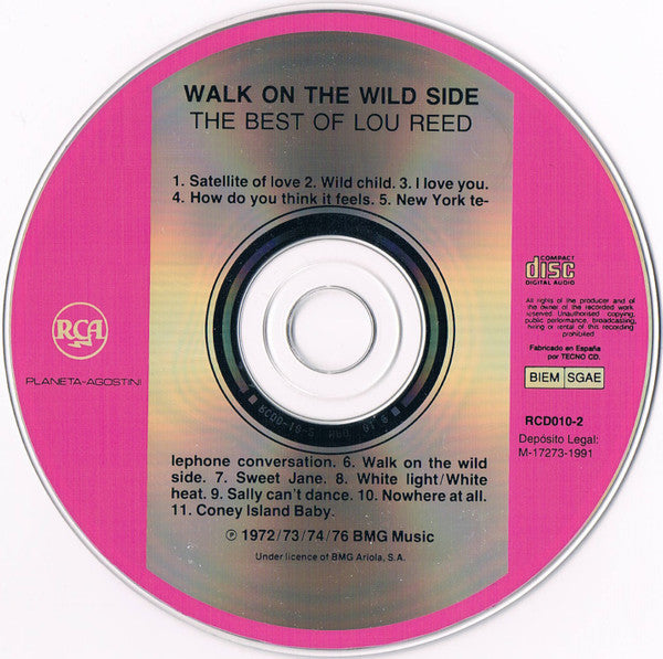 CD Lou Reed ‎– Walk On The Wild Side - The Best Of Lou Reed - USADO