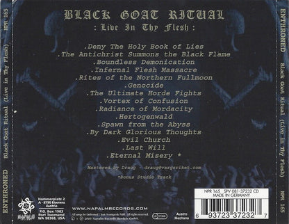 CD Enthroned – Black Goat Ritual Live In Thy Flesh - USADO
