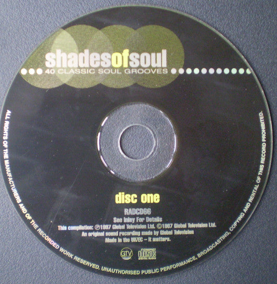 CD Various – Shades Of Soul - 40 Original Soul Classics 2CD - USADO