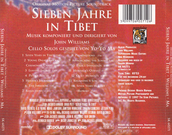 CD John Williams – Sieben Jahre In Tibet Original Motion Picture Soundtrack - USADO