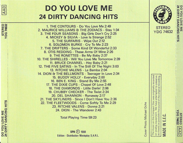 CD Various ‎– Do You Love Me 24 Dirty Dancing Hits - USADO