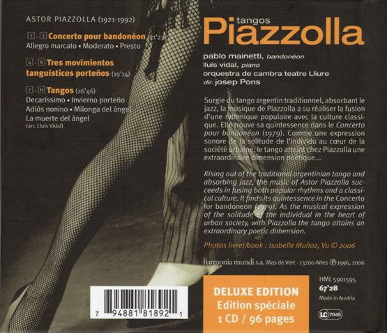 CD Astor Piazzolla / Pablo Mainetti / Orquestra De Cambra Teatre Lliure / Josep Pons – Concerto Pour Bandonéon - USADO