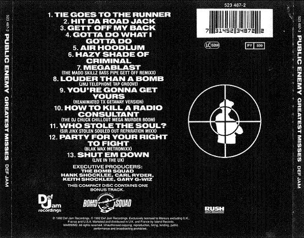 CD Public Enemy ‎– Greatest Misses - USADO