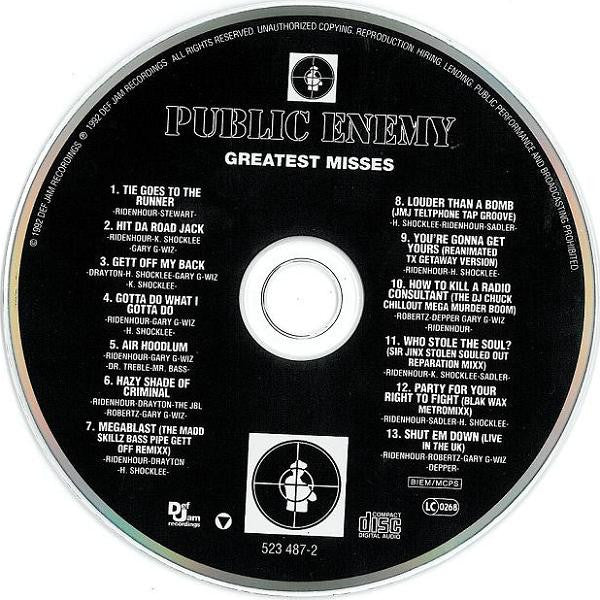 CD Public Enemy ‎– Greatest Misses - USADO