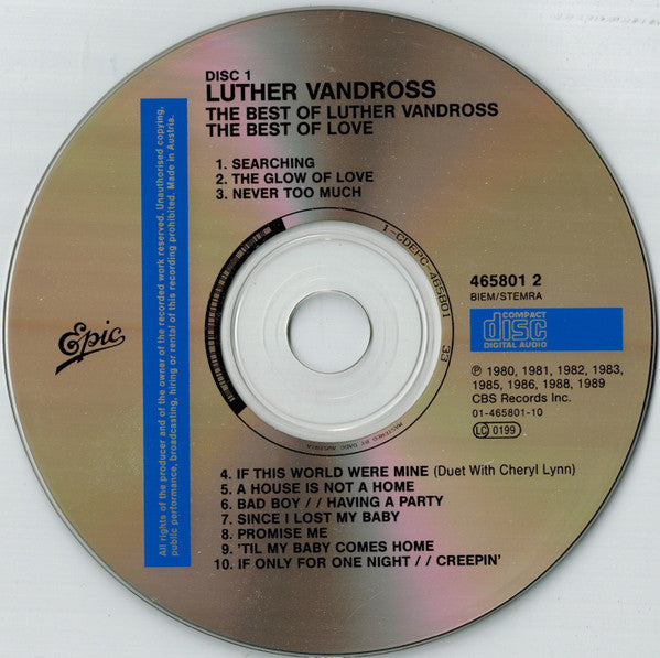 CD Luther Vandross ‎– The Best Of Luther Vandross The Best Of Love - USADO