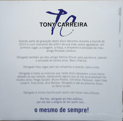 CD + DVD Tony Carreira – O Mesmo De Sempre - USADO