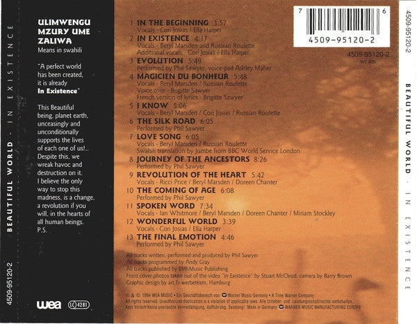 CD Beautiful World ‎– In Existence - USADO