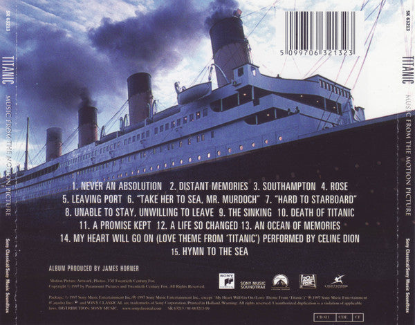 CD James Horner ‎– Titanic Music From The Motion Picture - USADO