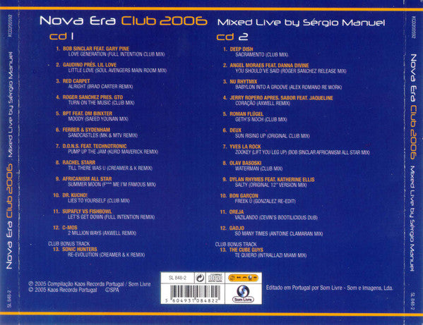 CD Various – Nova Era Club 2006 2X CDS - Mixed Live By Sérgio Manuel