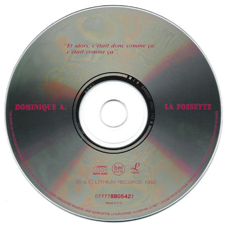 CD Dominique A. ‎– La Fossette - NOVO