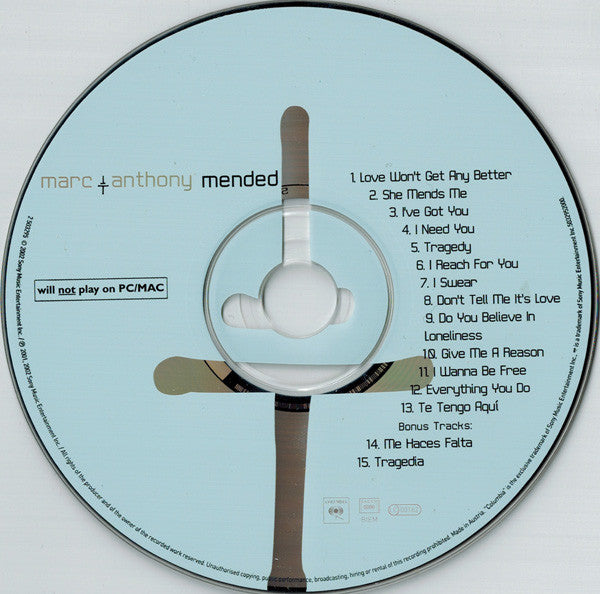 CD Marc Anthony ‎– Mended - USADO