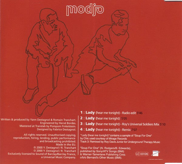 CD Modjo ‎– Lady Hear Me Tonight -USADO